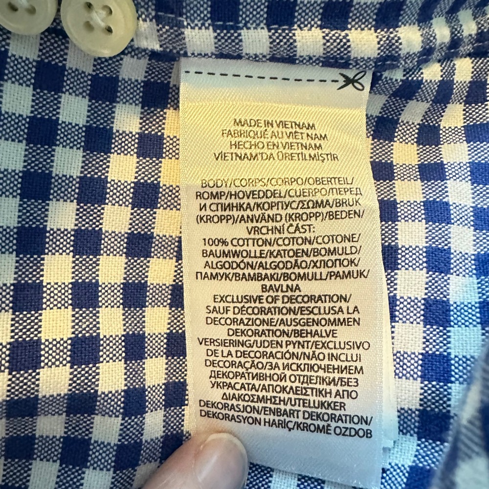 Ralph Lauren Men XXL Gingham Button Down Shirt Blue Pony Classic Long Sleeve - Picture 8 of 9